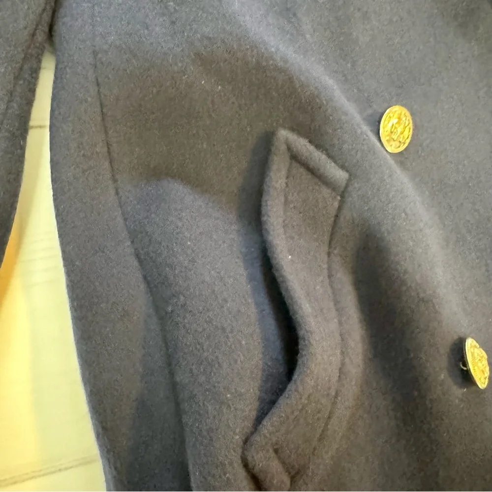 Vintage Wool Womens Navy Peabody House Peacoat Gold Button Size 3/4 - Picture 15 of 15